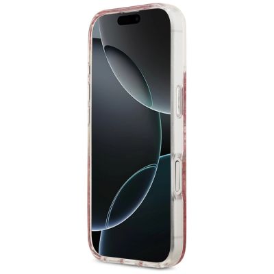 5. Guess Resin Bottom Glitter MagSafe Case for iPhone 17 - Pink