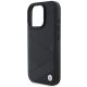 6. BMW Signature Leather Crossing Lines Pattern iPhone 16 Pro Case - Black