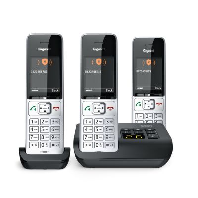 6. Gigaset 500A Comfort Trio Cordless Phone - Answering Machine - ECO DECT\GAP\CAT-iq - Silver + 2 additional handsets