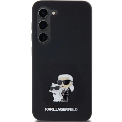 3. Karl Lagerfeld Silicone Karl&Choupette Metal Pin case for Samsung Galaxy S23 - black