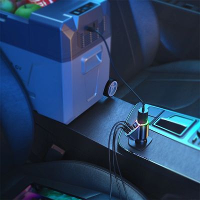 10. Joyroom Fast Car Charger 4in1 USB-A QC3.0 / 2xUSB-C PD 150W Black (JR-CL21)