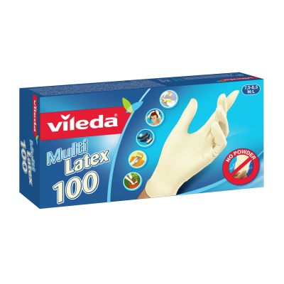 Vileda Natural Latex Latex Gloves M/L 100 pcs