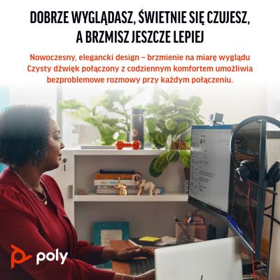 193. Poly Blackwire 3325 Stereo MS Teams Certified USB-C Headset +3.5mm Plug +USB-C/A Adapter 8X222AA