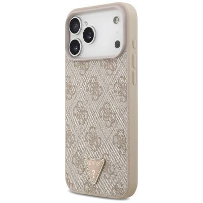 2. Guess Leather 4G Triangle Strass MagSafe Case for iPhone 17 Pro Max / 18 Pro Max - Pink