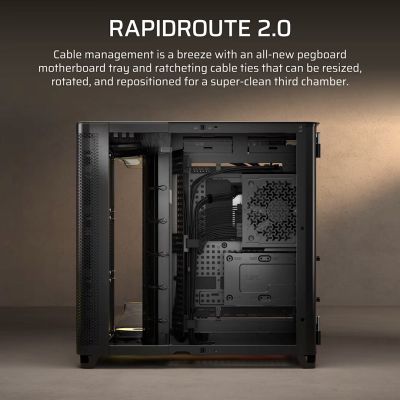 8. Corsair AIR 5400 RS-R ARGB Mid-Tower Case with Tempered Glass, Black