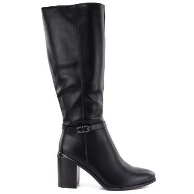 2. Women’s Black Block-Heel Boots Sergio Leone KZ-08