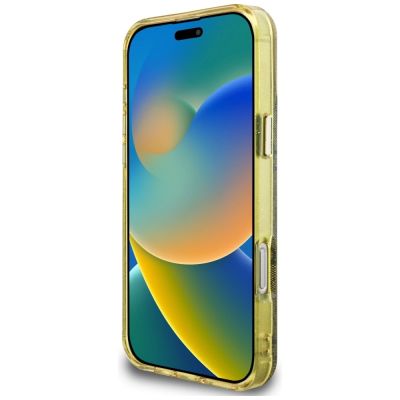 5. Guess IML Metal Glitter 4G Circle Triangle MagSafe Case for iPhone 16 Pro Max - Brown