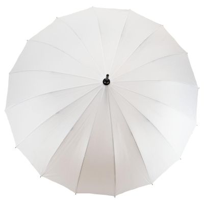 3. LONG SEMI-AUTOMATIC UMBRELLA, 16 RIBS, WHITE, SEMI LINE