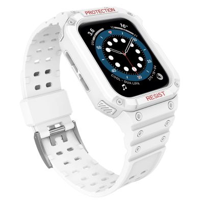 Protect Strap Band for Apple Watch 42/44/45mm Armored Case Strap - White