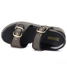 Women's black and gold platform sandals Artiker 58C1741
