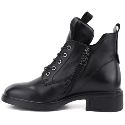 3. Black women’s leather heeled ankle boots Vinceza 133145