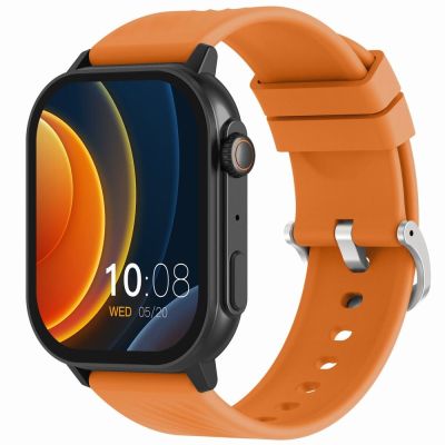 3. Gravity GT15-2 Smartwatch Orange Silicone Strap + Black Bracelet