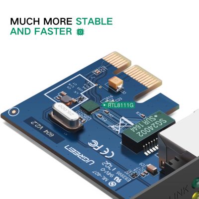 8. Ugreen US230 Gigabit 10/100/1000Mbps PCI-E Network Card - Black