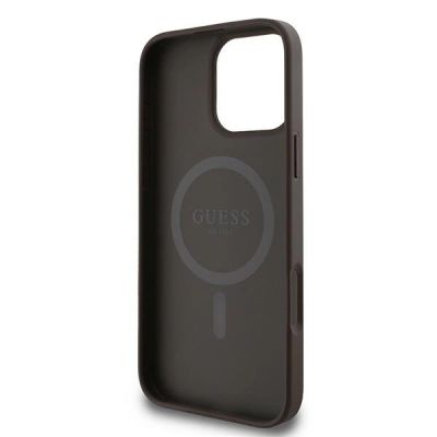 7. Guess 4G Ring Classic Logo MagSafe iPhone 16 Pro Case - Brown