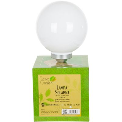 16. SOLAR LAMP MILK GLOBE 30x62CM