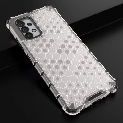 13. Honeycomb case armored cover with a gel frame for Samsung Galaxy A13 5G transparent