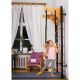 17. WOODEN AND METAL GYMNASTIC WALL BAR WITH WOODEN BAR AND ACCESSORIES BENCHK 211B A076