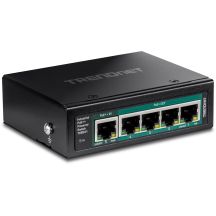 TRENDnet 5-Port Industrial Gigabit PoE Pass-Through Switch for DIN Rail