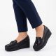 5. Black leather wedge moccasin shoes Vinceza 39990