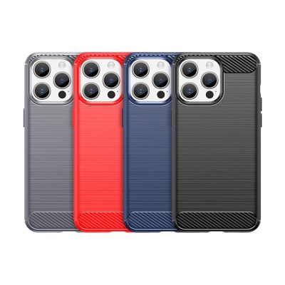 7. Flexible carbon pattern case for iPhone 15 Pro Max Carbon Case - blue
