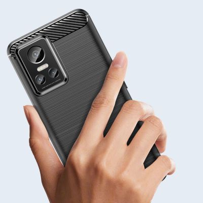 2. Carbon Case case for Realme GT Neo 3 flexible silicone carbon cover black