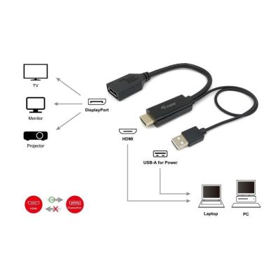 6. Equip 119039 Cable Adapter 0.15m HDMI Type A (Standard) DisplayPort Black