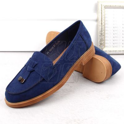 6. Vinceza W JAN281 blue suede low-heeled shoes