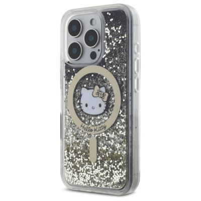2. Hello Kitty Liquid Glitter Fever MagSafe Case for iPhone 16 Pro Max - Gold