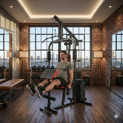 31. Multigym PRO BMG 4700 bench with weight stack 66kg