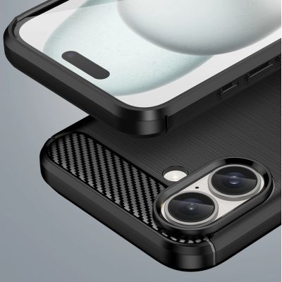 7. Carbon Case for iPhone 16 Plus Silicone Case - Black