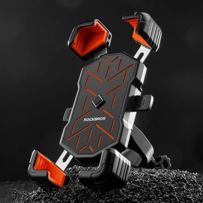 10. Rockbros HW-117 Handlebar Clamp Phone Holder - Black and Orange
