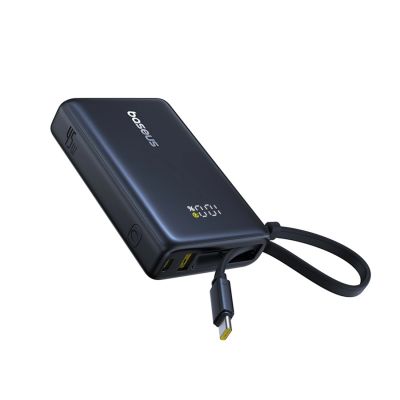 2. Baseus PicoGo 10000mAh 45W Power Bank with Digital Display and Built-in USB-C Cable - Black