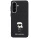 3. Karl Lagerfeld Fixed Glitter Ikonik Logo Metal Pin Case for Samsung Galaxy A57 5G - Black