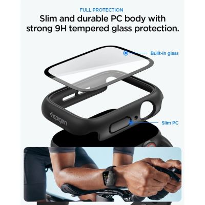 4. Spigen Thin Fit 360 Case for Apple Watch 44mm - Black
