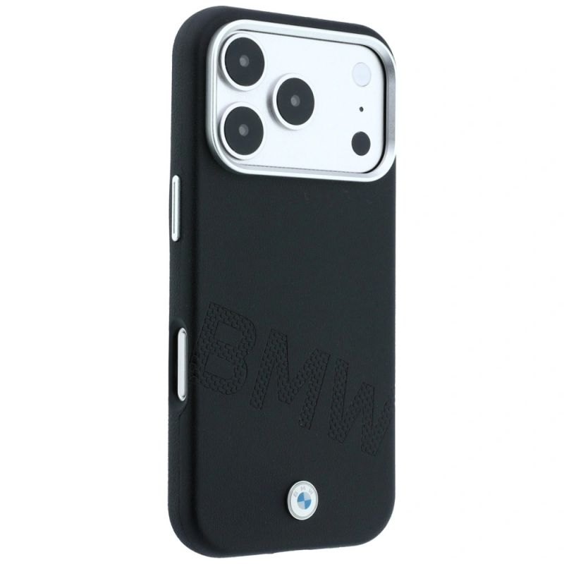 4. BMW Sign Inclined Deboss Letters MagSafe Case for iPhone 17 Pro / 18 Pro - Black