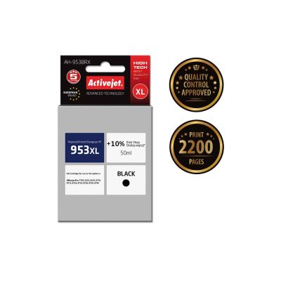 2. Activejet AH-953BRX Ink (replaces HP 953XL L0S70AE; Premium; 50 ml; 2200 pages, black)
