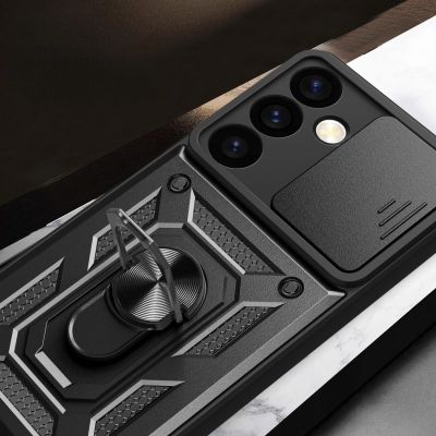 8. Hybrid Armor Camshield armored case for Samsung Galaxy S24+ with camera cover - black