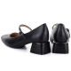 4. Women's block heel shoes with a strap, black Potocki 12815