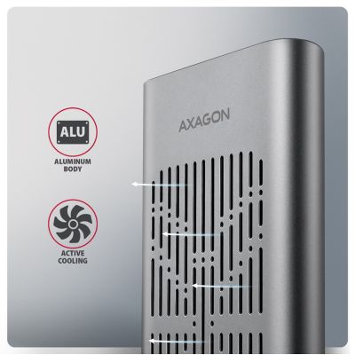8. Axagon EEM2-20GD Hard Drive Docking Station USB 3.2 Gen 2 (3.1 Gen 2) Type-C Black, Gray