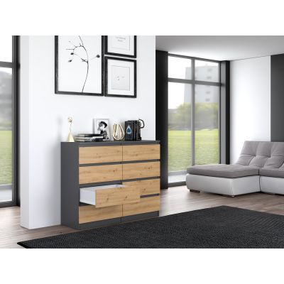 2. Chest of drawers M8 120x40xH97 anthracite/artisan
