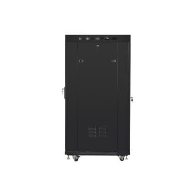 3. LANBERG FLOOR RACK CABINET 19" 27U 600X800 GLASS DOOR LCD BLACK FF01-6827-12BL (FLAT PACK)