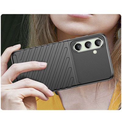 6. Thunder Case for Samsung Galaxy S24 FE Silicone Armored Cover - Black