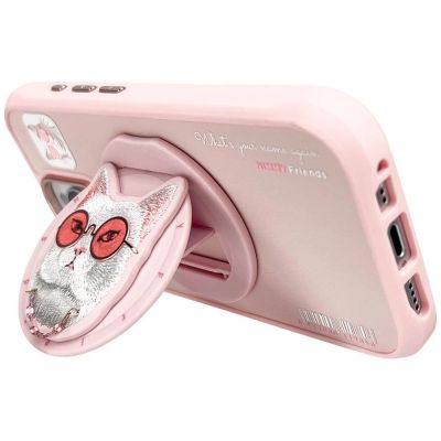 5. Nimmy Glasses Cool Cat MagSafe Case for iPhone 16 Pro - Pink
