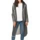 Perletti Women’s Trench Raincoat, Grey, with Hood, Size S