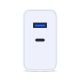 3. 3mk FlowPower 45W 1A1C PD3.0 QC4+ Wall Charger - White