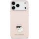 3. Karl Lagerfeld Silicone Choupette Metal Pin Case for iPhone 18 Pro Max / 17 Pro Max – Pink
