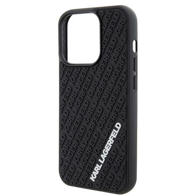 6. Karl Lagerfeld 3D Rubber Multi Logo case for iPhone 15 Pro - black