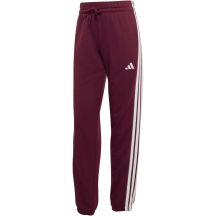 adidas Essentials 3-Stripes French Terry Cuffed Women's Trousers, Burgundy KR1029