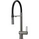 Kitchen faucet with connection to a water filter and a flexible spout