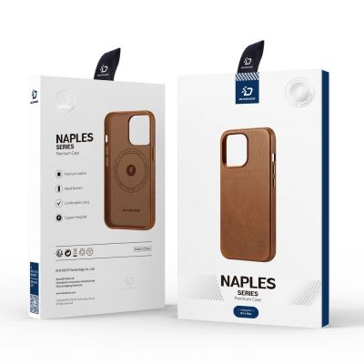 5. Dux Ducis Naples iPhone 14 Plus Magnetic Leather Case MagSafe Brown